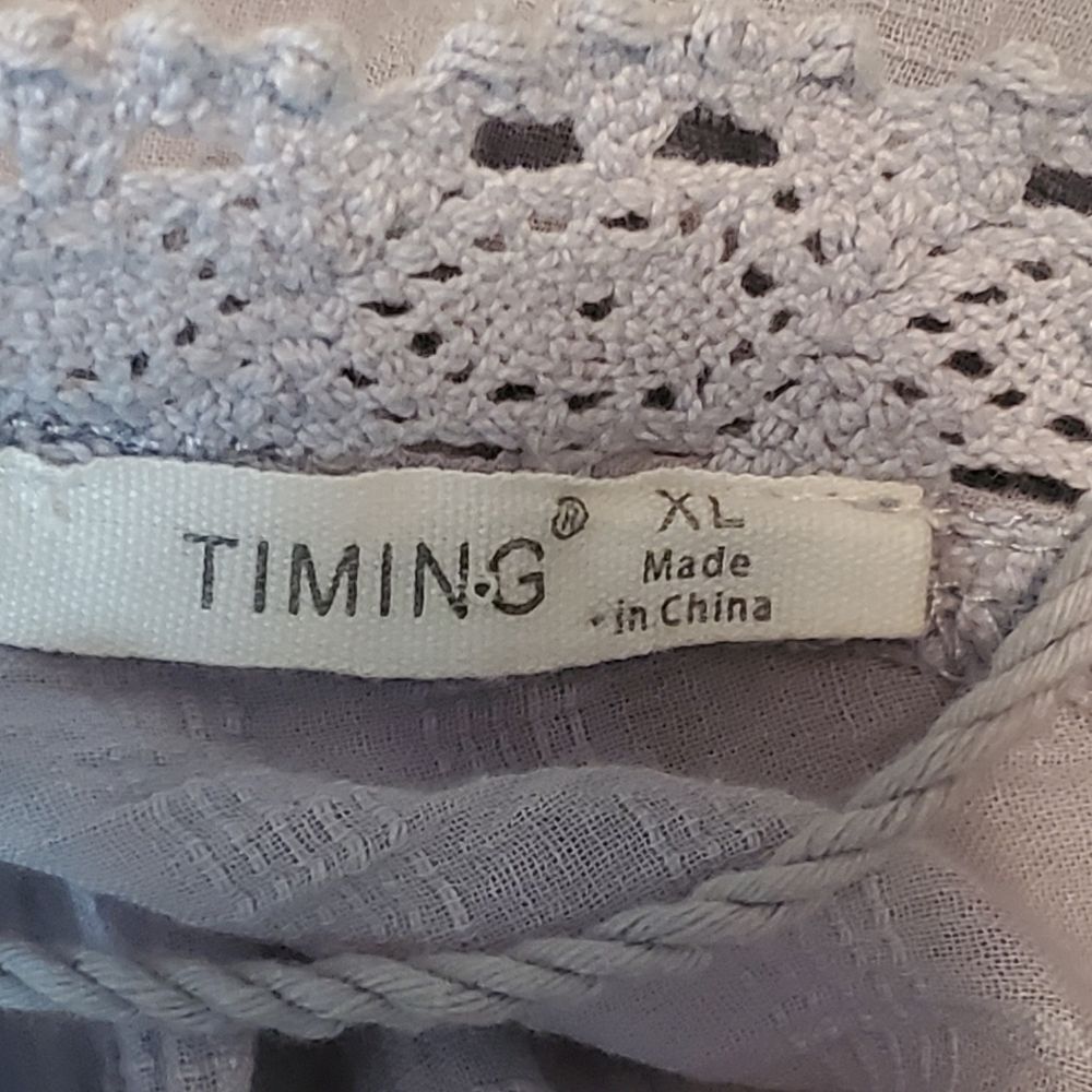 Lavender Lace-Trim Smocked Waist Blouse - Women Tops - Picture 5 of 7